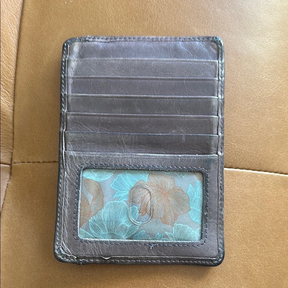 HOBO Gray Leather Wallet